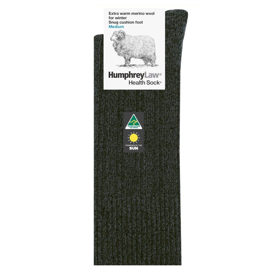 Humphrey Law-Socks Health For Winter Merino No Tight Elastic Top - Charcoal